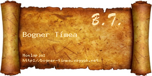 Bogner Tímea névjegykártya