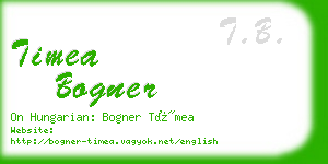 timea bogner business card